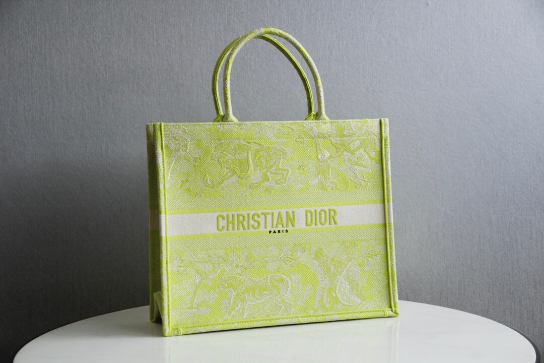 DO1286 Book Tote grass green big size 36.5CM 41.5CM Embroidery LOGO