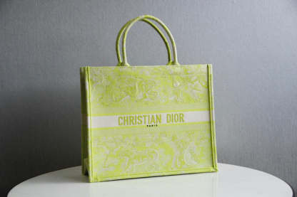 DO1286 Book Tote grass green big size 36.5CM 41.5CM Embroidery LOGO