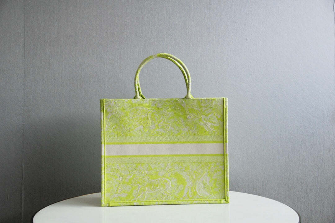DO1286 Book Tote grass green big size 36.5CM 41.5CM Embroidery LOGO