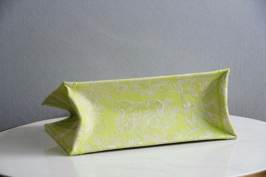 DO1286 Book Tote grass green big size 36.5CM 41.5CM Embroidery LOGO