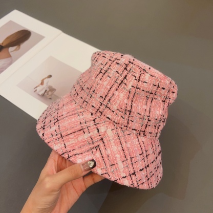 CC FANTASY TWEED MULTICOLOR LOGO BUCKET HAT PINK