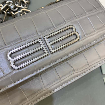 Balen Gossip Small On Chain Shoulder Bag Gray, For Women,  Bags 7.4in/19cm