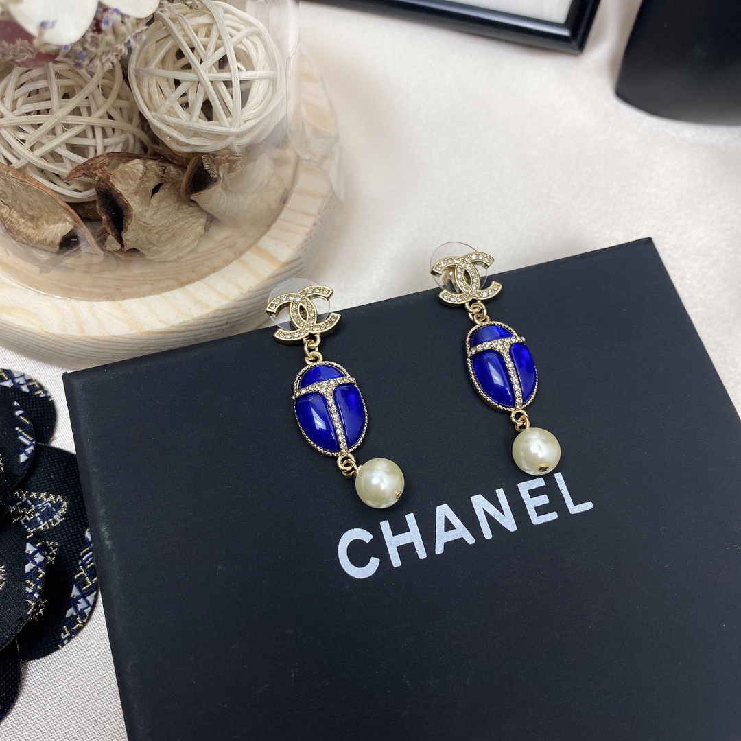 CC STRASS CRYSTAL BLUE EARRINGS