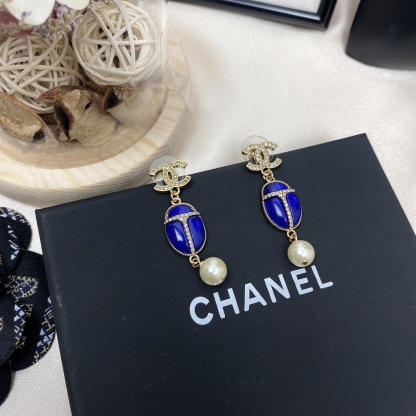 CC STRASS CRYSTAL BLUE EARRINGS