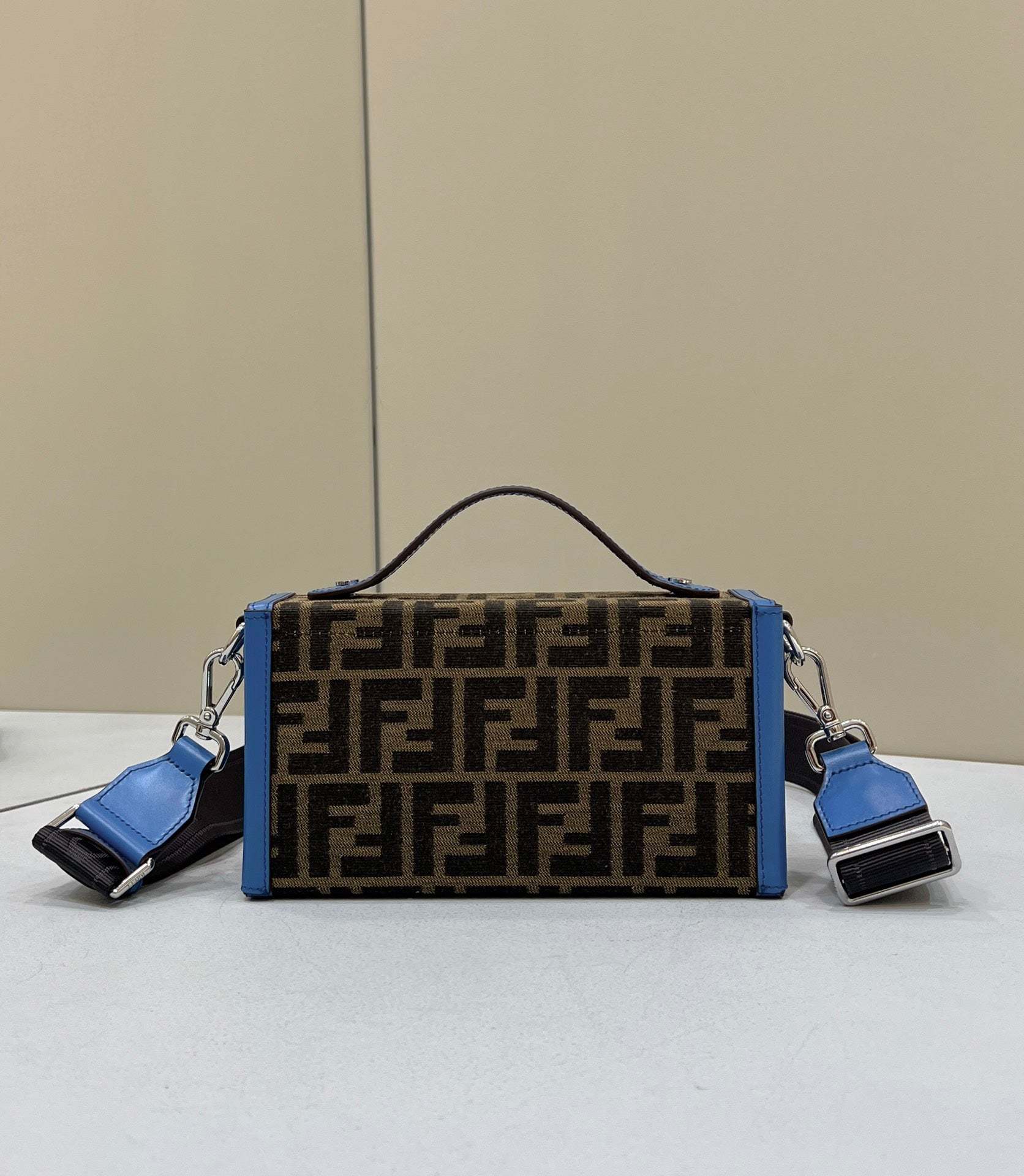 FI Mon Baguette Soft Trunk Brown and Blue Bag For Woman 21.5cm/8.5in
