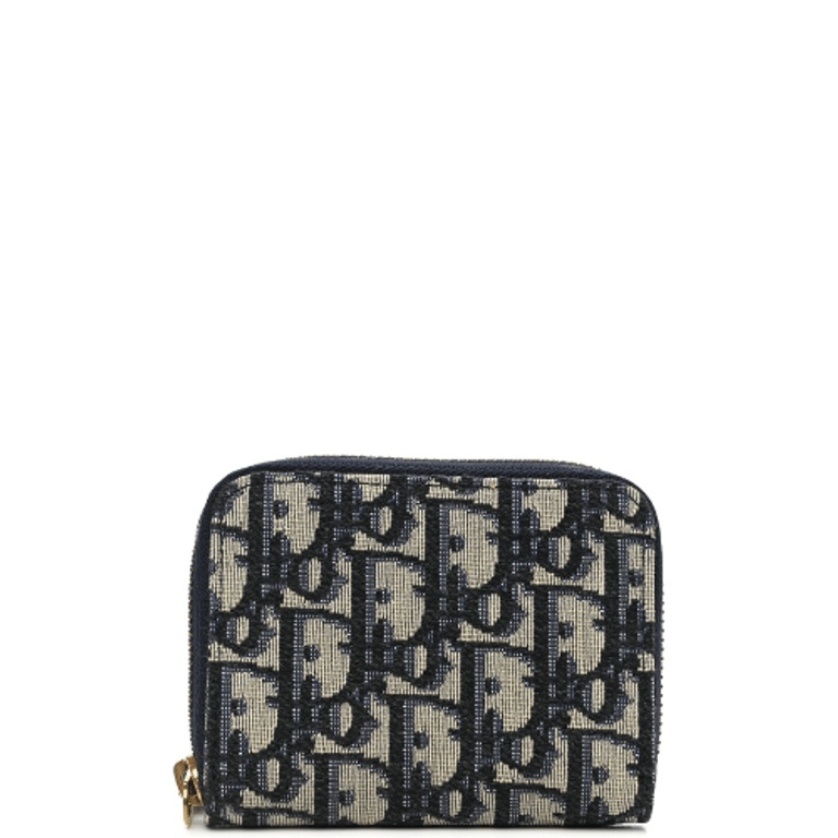 dir OBLIQUE ZIPPER WALLET COIN POUCH BEIGE AND BLACK 11CM 973981