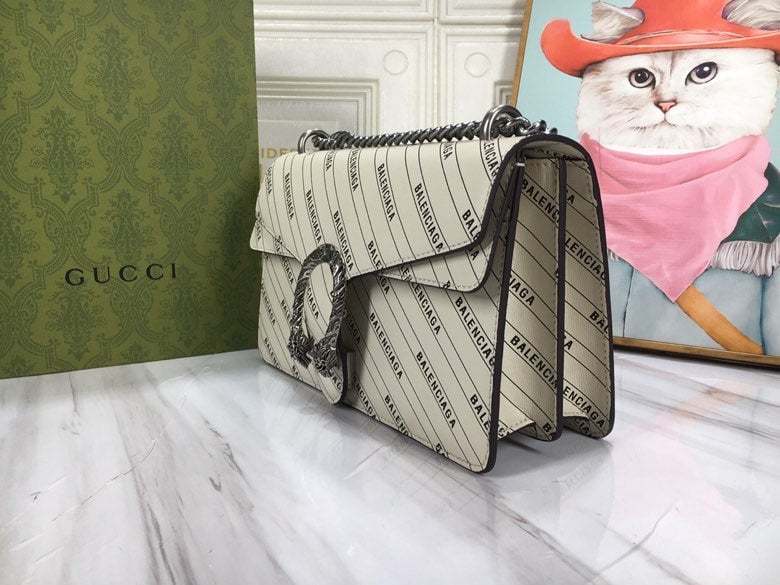 GG X BALENCIAGA THE HACKER PROJECT SMALL DIONYSUS BAG WHITE 28CM