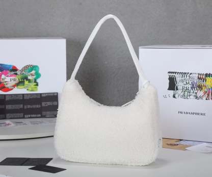 PR RE-EDITION 2000 TERRY MINI BAG WHITE 22CM 1NE515 2DXO F0964