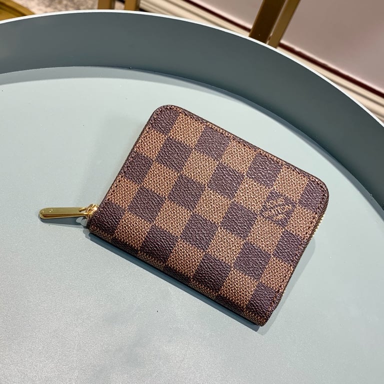 LOUIS VUITTON ZIPPY COIN PURSE DAMIER EBENE BROWN WALLET 11CM N63070