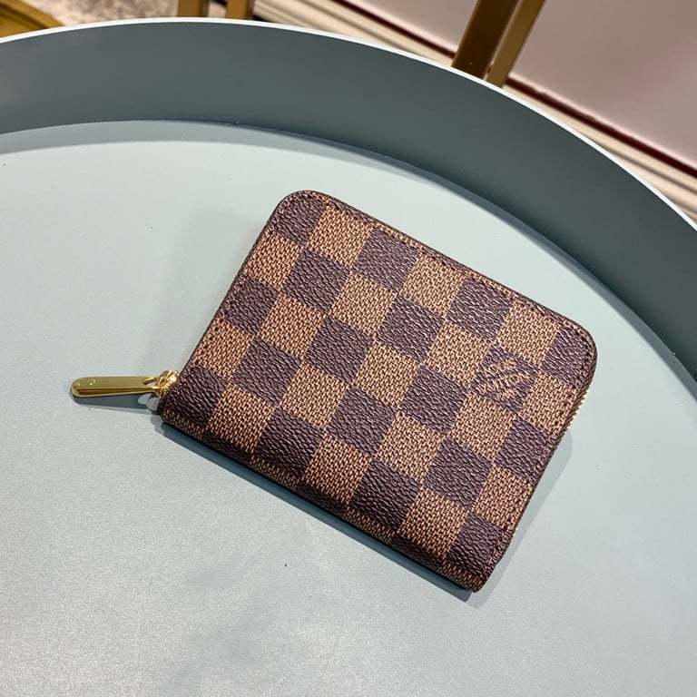 LOUIS VUITTON ZIPPY COIN PURSE DAMIER EBENE BROWN WALLET 11CM N63070