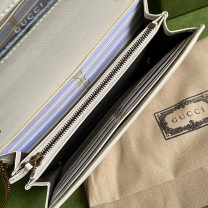 gg Diana Chain Wallet With Bamboo White For Women, Women’s Bags 7.4in/19cm gg 658243 17Q0T 9022
