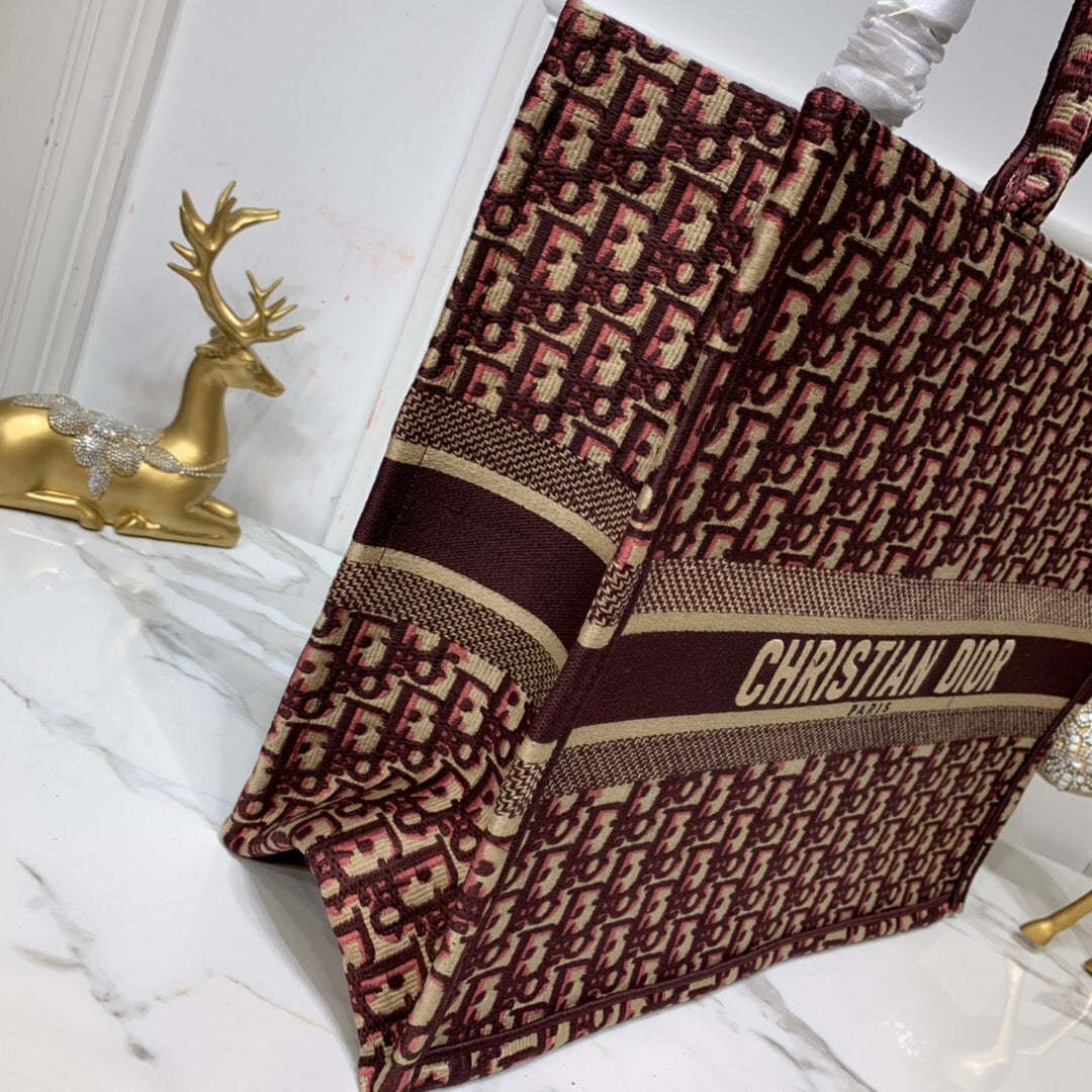 DI Large Book Tote Brown For Women 16.5in/42cm CD M1286ZRIW