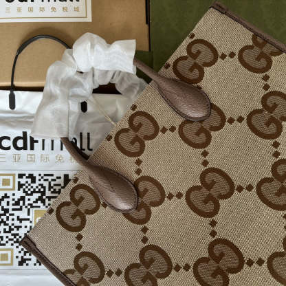 gg Tote Bag With Jumbo Camel And Ebony Jumbo gg Canvas For Women 14.6in/37cm ‎678839 UKMDG 2570