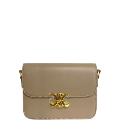CE TEEN TRIOMPHE BAG IN SHINY CALFSKIN BEIGE 18CM