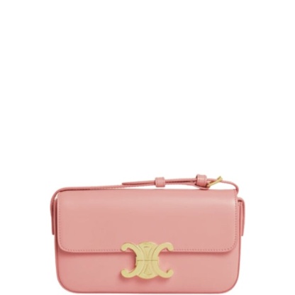 CE SHOULDER BAG TRIOMPHE IN SHINY CALFSKIN LIGHT PINK 18CM