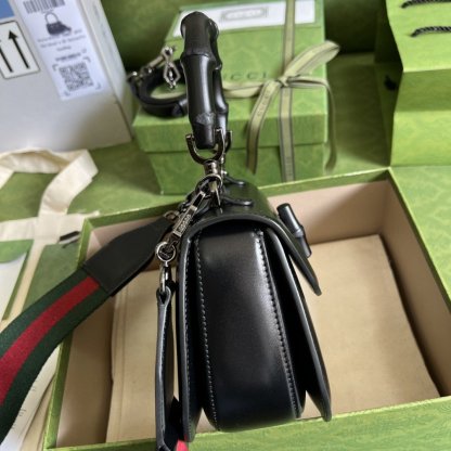 gg Bamboo 1947 Small Top Handle Bag Black  For Women 8.3in/21cm gg 675797 10ODP 1060