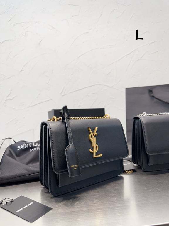 SAINT LAURENT SUNSET MEDIUM CHAIN BAG IN SMOOTH LEATHER 22CM