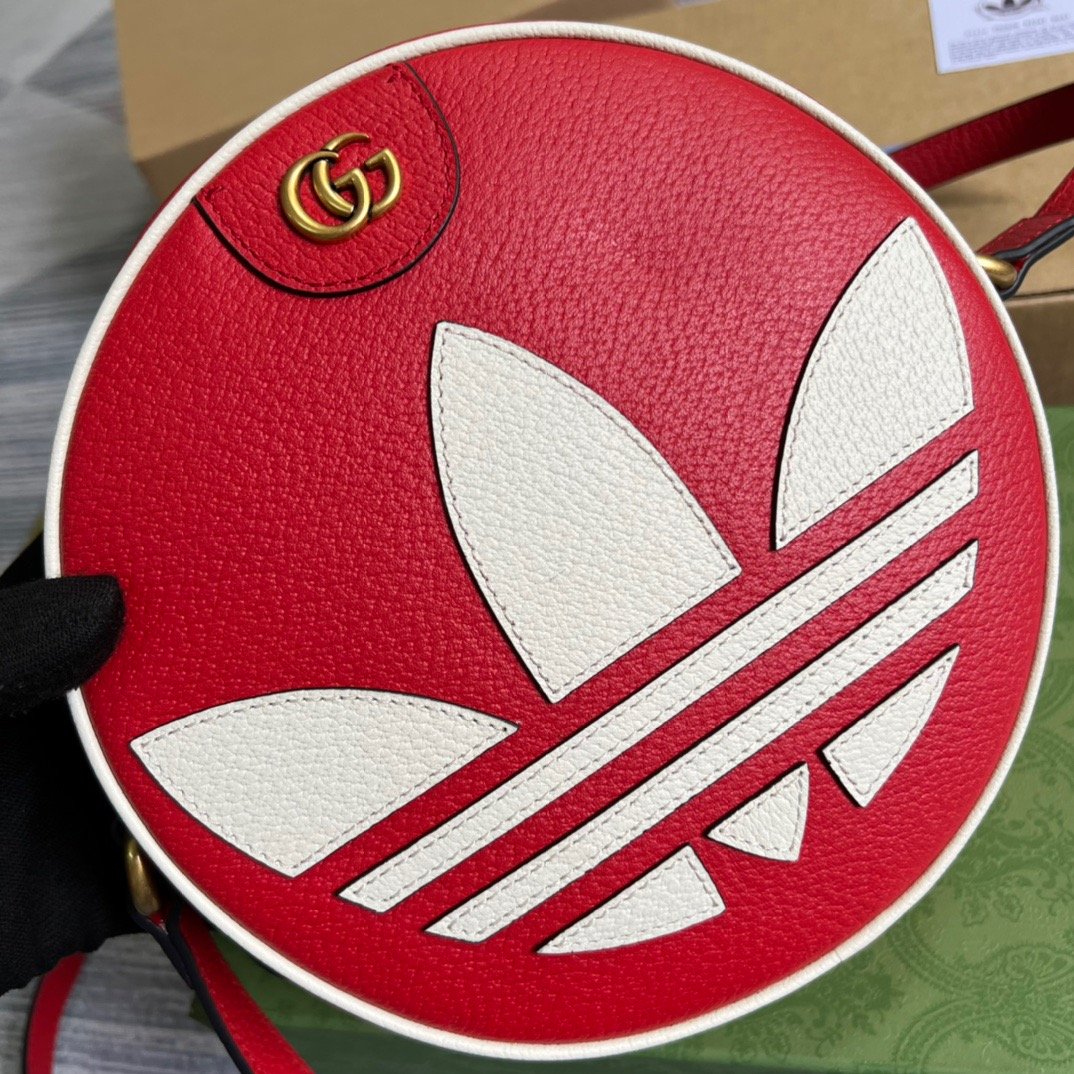 gg x Adidas Ophidia Shoulder Bag Red For Women, Women’s Bags 8.6in/22cm gg 702626 DJ24T 6484