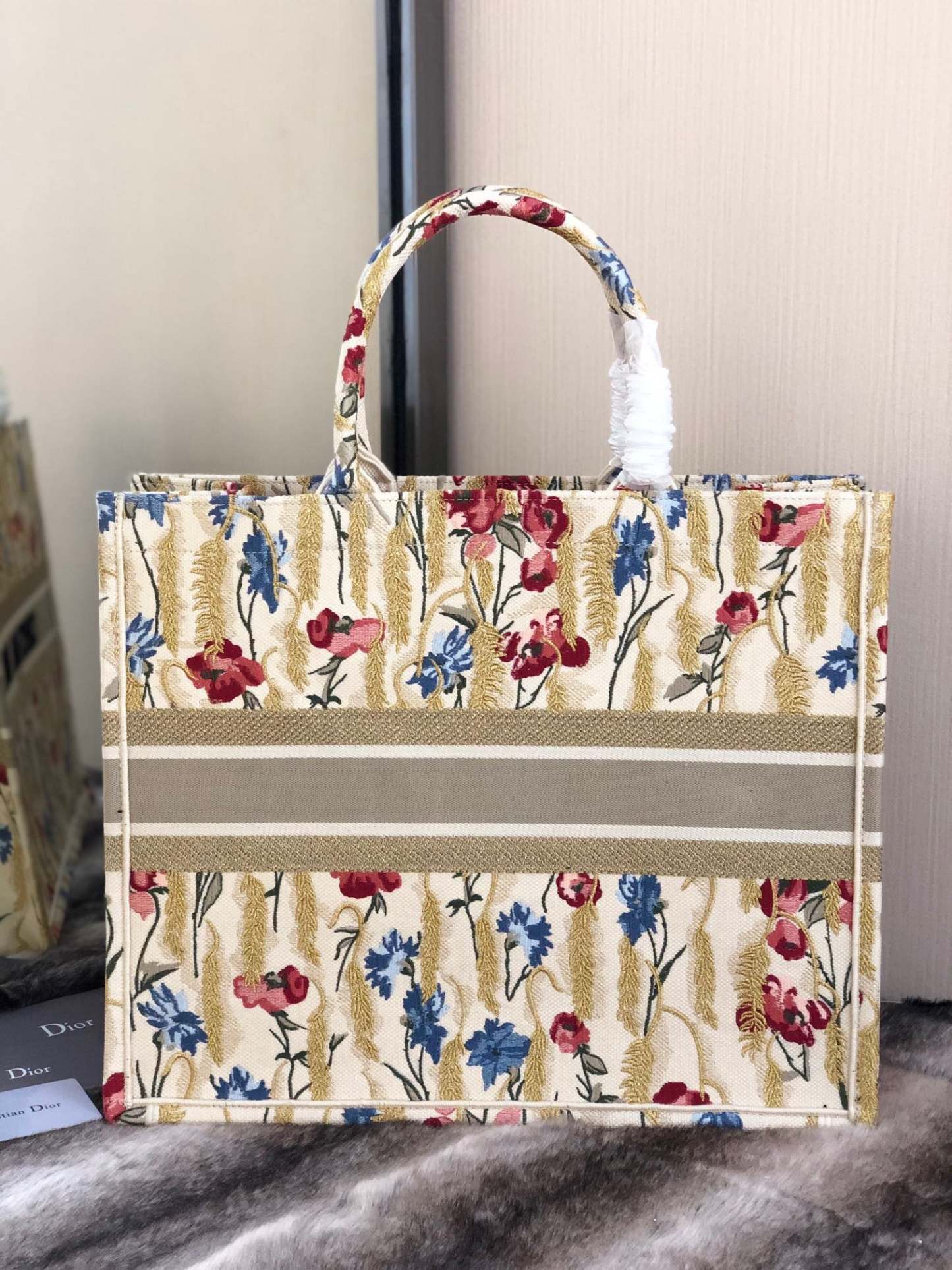 DI Large Book Tote White Multicolor, For Women, Women’s Handbags 16.5in/42cm CD