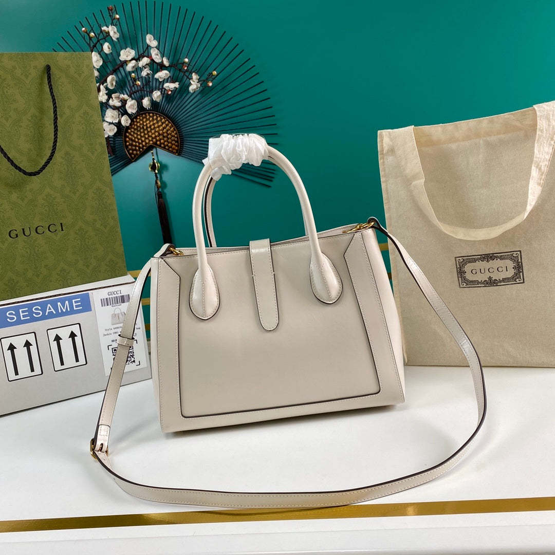 gg Jackie 1961 Medium Tote Bag White For Women 12in/30cm 649016 0YK0G 9022