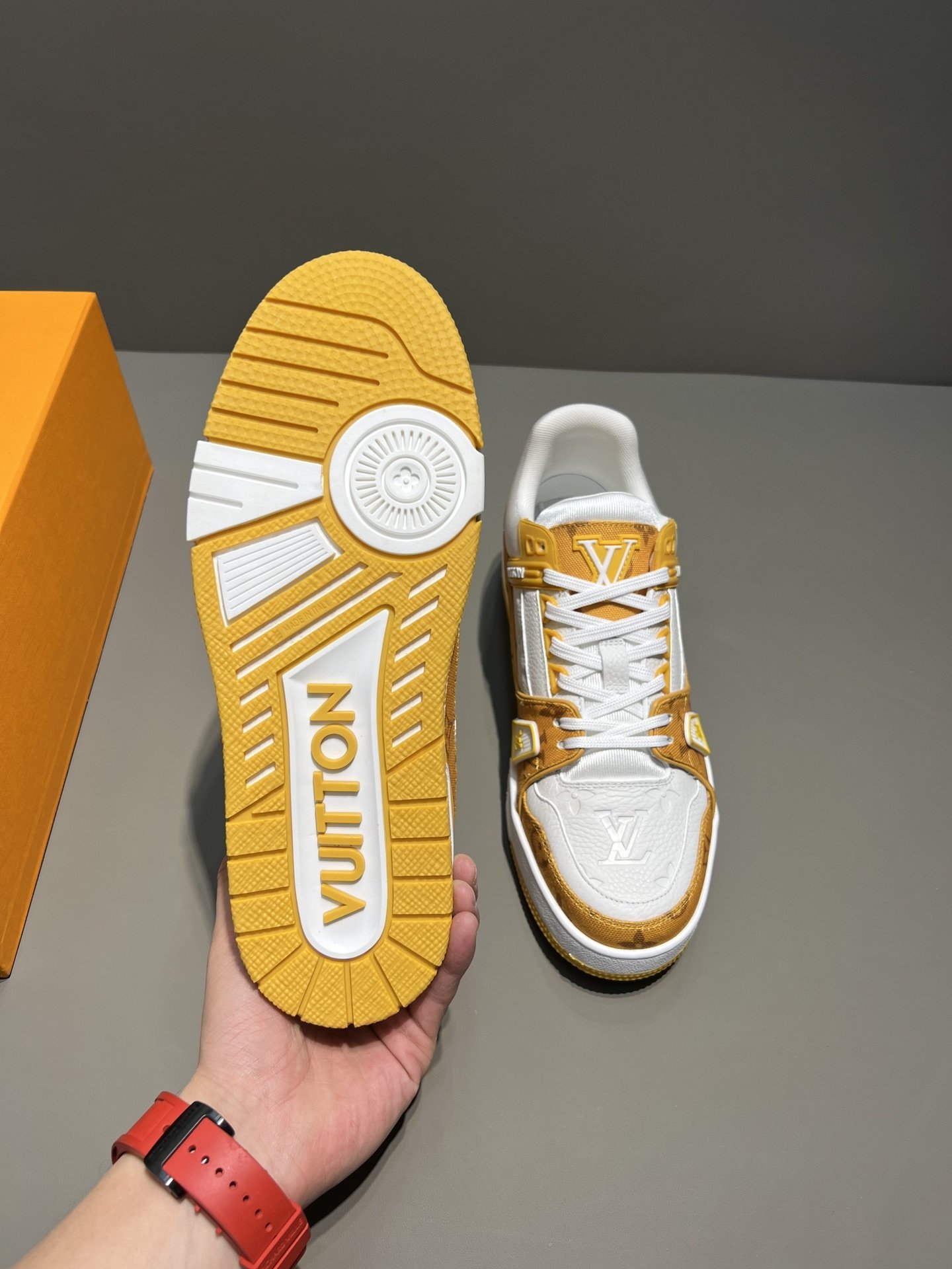 LUV TRAINER SNEAKER MONOGRAM DENIM YELLOW VIRGIL ABLOH