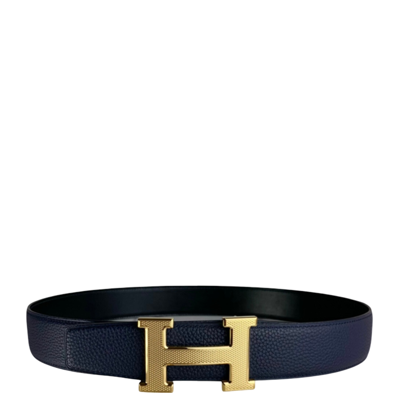 HM BELT TOGO SWIFT GOLD BUCKLE BLUE 38MM