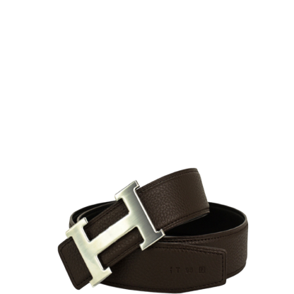 HM BELT TOGO SWIFT SILVER BUCKLE BROWN 38MM