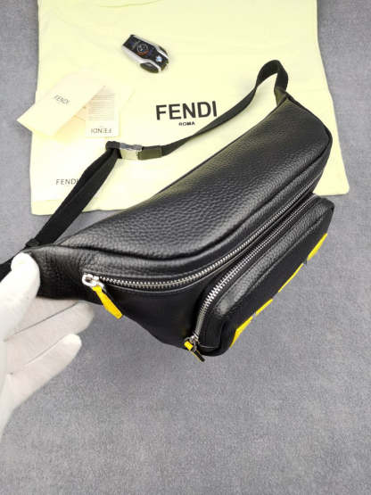 FI Little Monster Belt Bag Black/Yellow For Men, Men&#8217;s Bags 7.9in/20cm FF