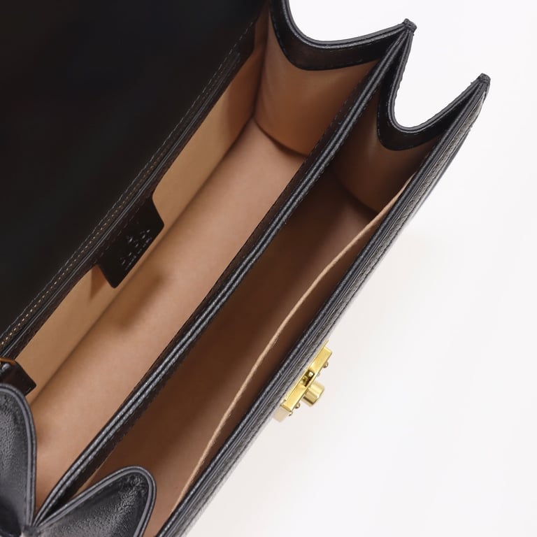 GG OPHIDIA SMALL TOP HANDLE BAG WITH WEB 25CM BLACK