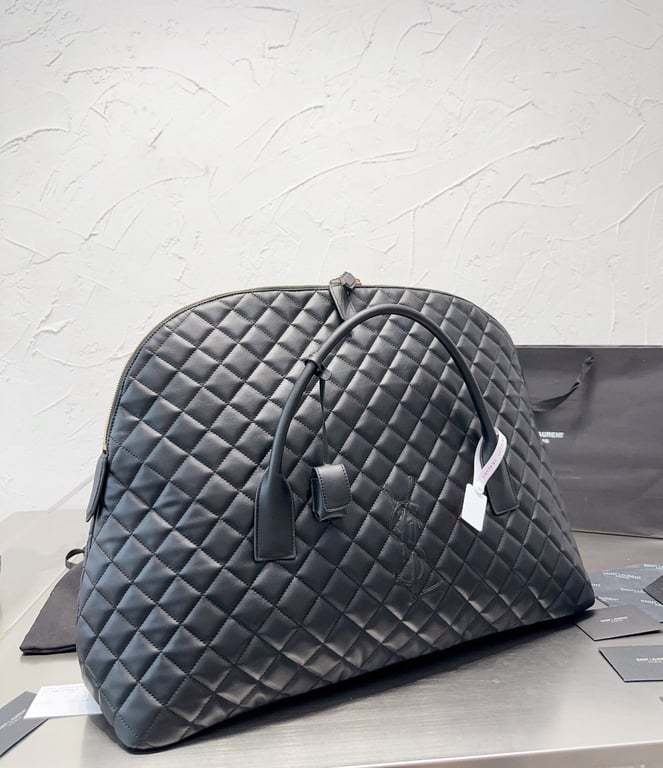 SAINT LAURENT GIANT TRAVEL BAG IN QUILTED LEATHER BLACK 55CM