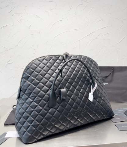 SAINT LAURENT GIANT TRAVEL BAG IN QUILTED LEATHER BLACK 55CM