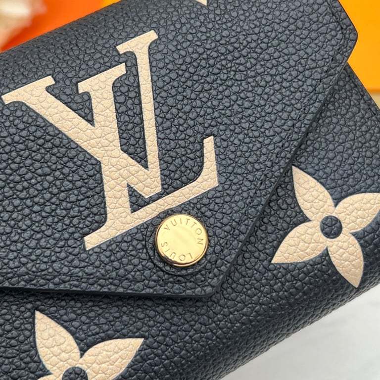 LOUIS VUITTON VICTORINE WALLET BLACK AND BEIGE 12CM M80968