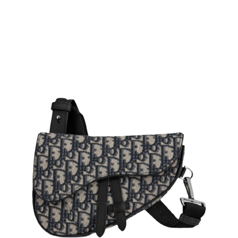 DIR MINI SADDLE BAG OBLIQUE JACQUARD BEIGE AND BLACK