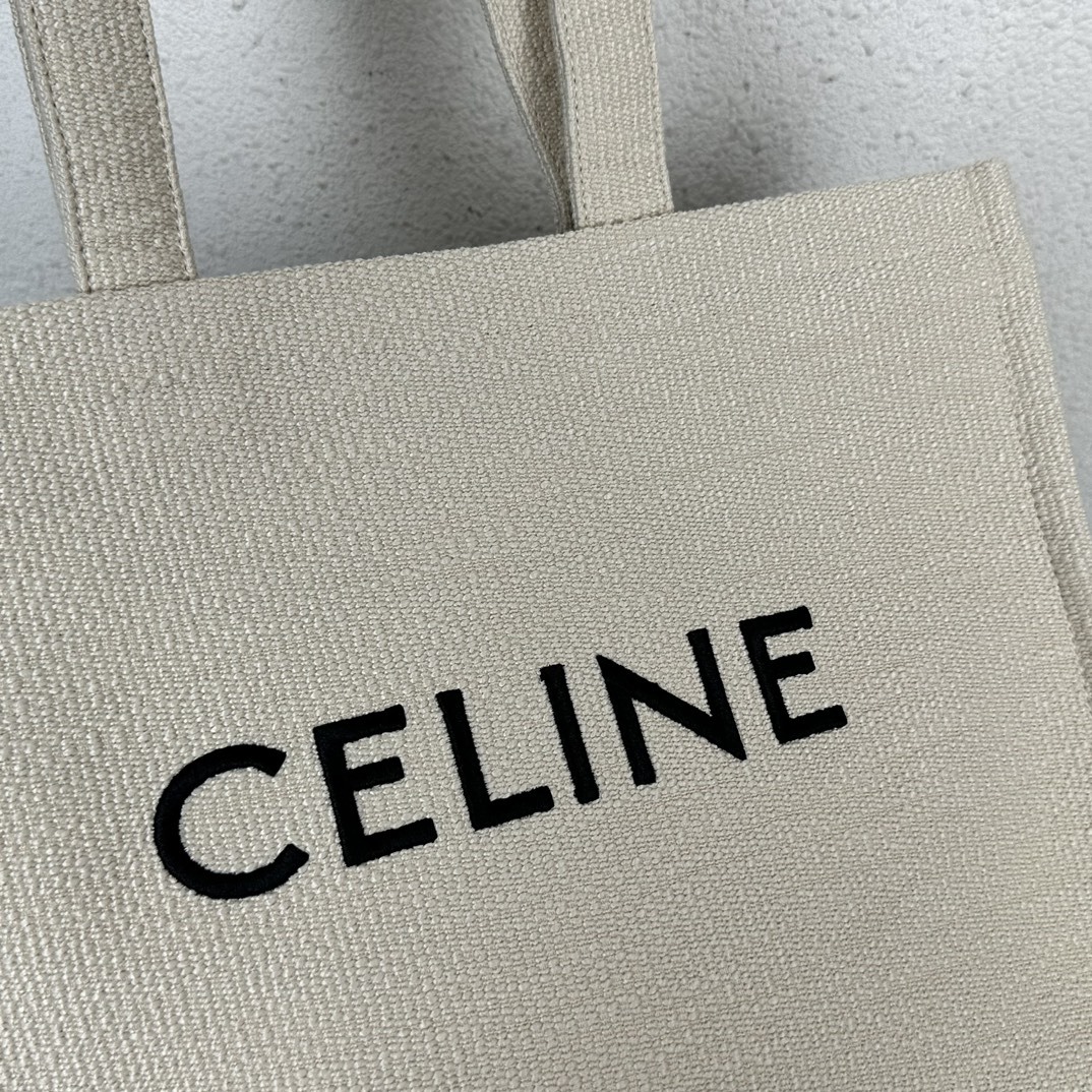 CE LARGE CABAS THAIS IN TEXTILE WITH JACQUARD IN WHITE 41CM