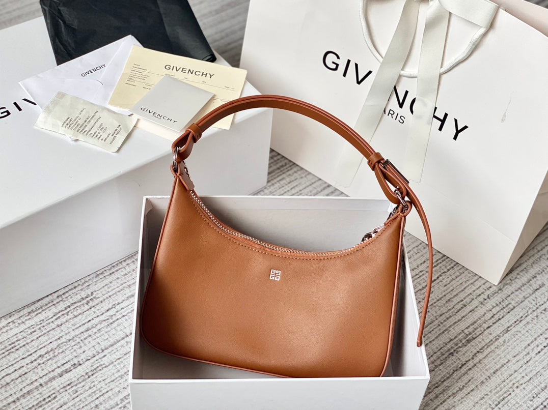 gv Small Moon Cut Out Bag Caramel Brown For Women, Handbags, Shoulder Bags 9.8in/25cm GVC