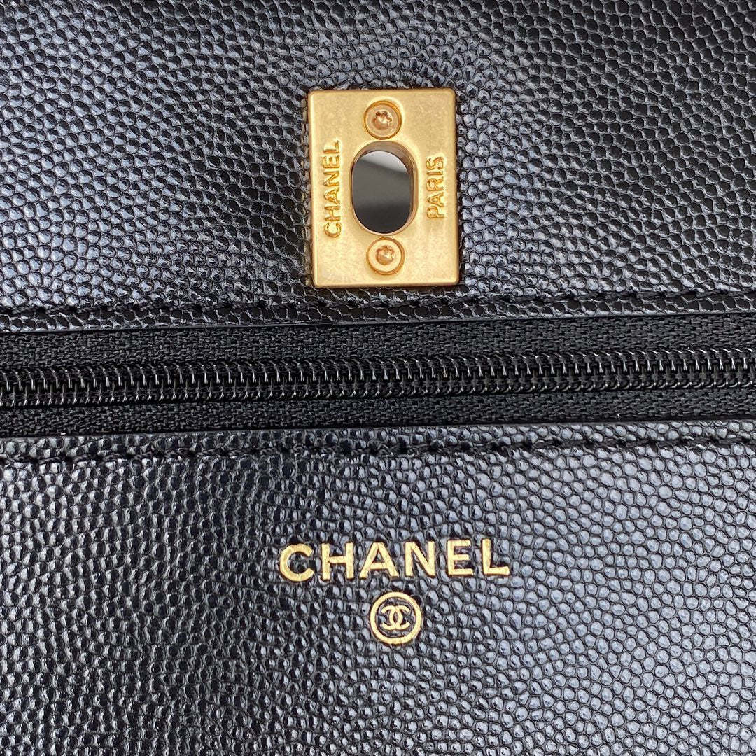 Chanel Clutch With Chain Gold Hardware Black For Women, Women’s Handbags, Shoulder Bags 7.1in/18cm AP2860