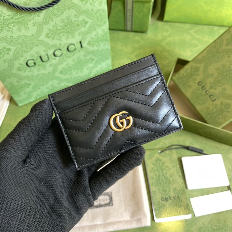 GG MARMONT CARD CASE 10CM BLACK 443127 DTD1T 1000