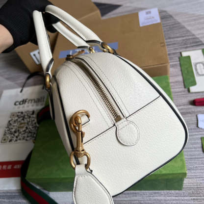 gg x Adidas Mini Duffle Bag White For Women, Women&#8217;s Bags 12.4in/32cm gg 702397 U3ZCT 8727