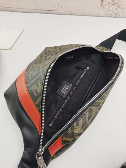 FI Belt Bag Khaki/Orange For Men, Men’s Bags 18.1in/46cm FF 7VA434
