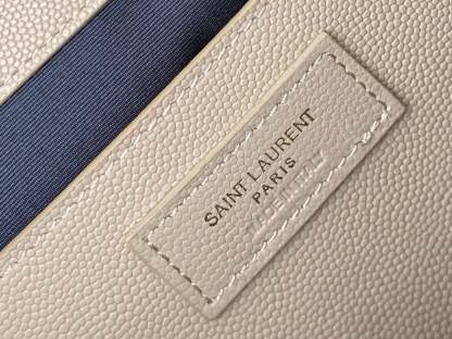 SAINT LAURENT ENVELOPE MEDIUM CHAIN BAG IN MIX MATELASSE GRAIN DE POUDRE EMBOSSED BEIGE 24CM
