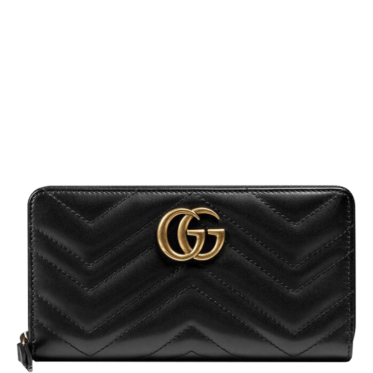 GG MARMONT MATELASSÉ ZIP AROUND WALLER 19CM BLACK