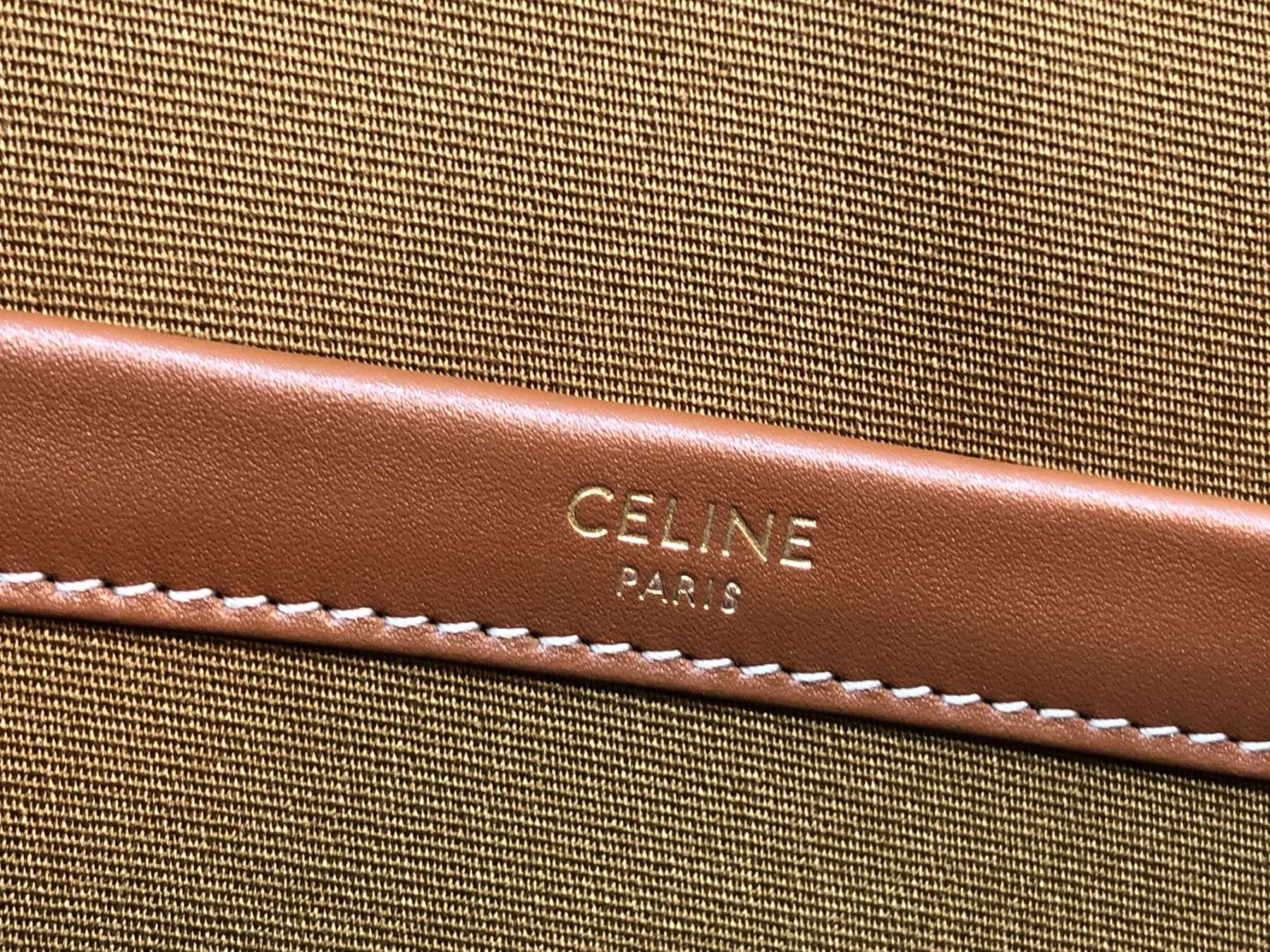 CE MINI HORIZONTAL CABAS IN TRIOMPHE CANVAS AND CALFSKIN TAN 199742BZJ04LU
