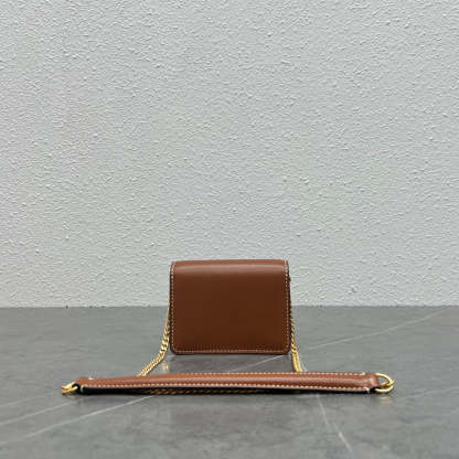 CE Card Holder On Chain Triomphe Tan For Women 4in/11cm 10J743DPV.04LU