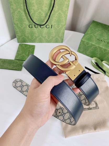 GG'S SUPREME BELT WITH G BUCKLE GOLD METAL 3.8CM