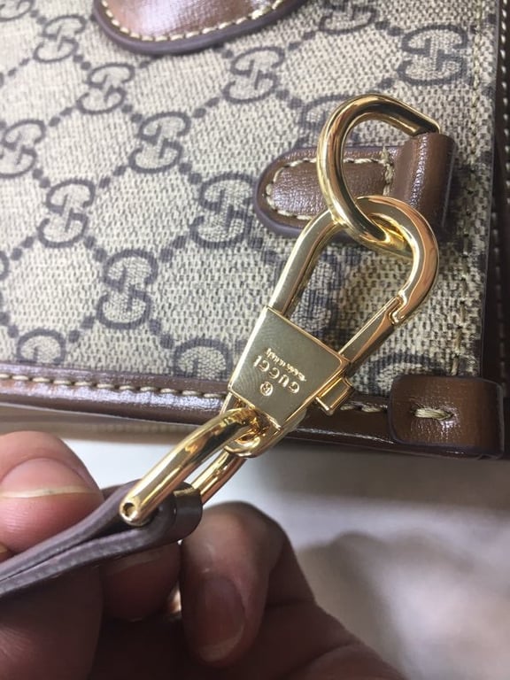 GG MEDIUM TOTE BAG WITH INTERLOCKING G 31CM DARK BROWN