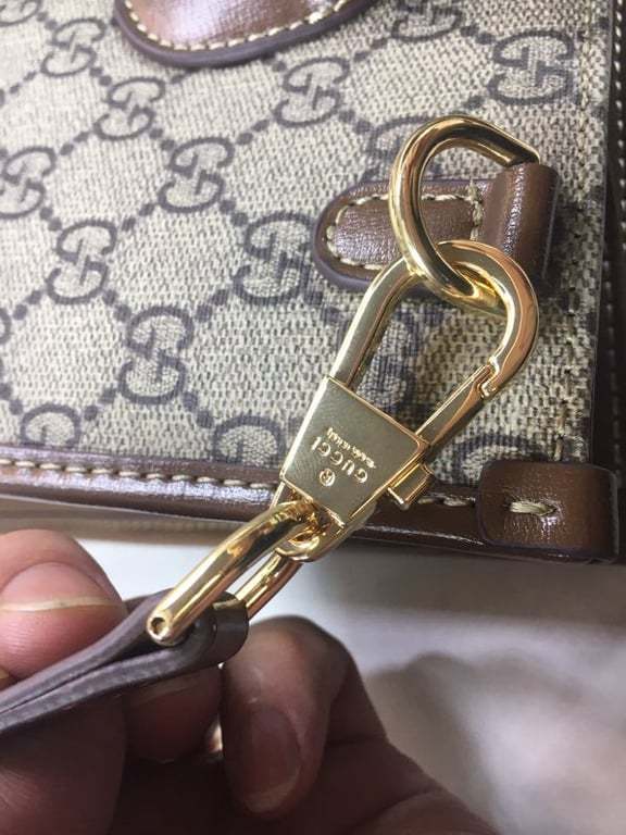 GG MEDIUM TOTE BAG WITH INTERLOCKING G 31CM DARK BROWN