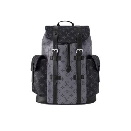 LV CHRISTOPHER MONOGRAM ECLIPSE REVERSE BLACK AND GREY 45CM M46331