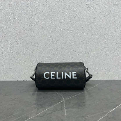 CE Cylinder Bag In Triomphe Canvas Black For Women 9in/22cm