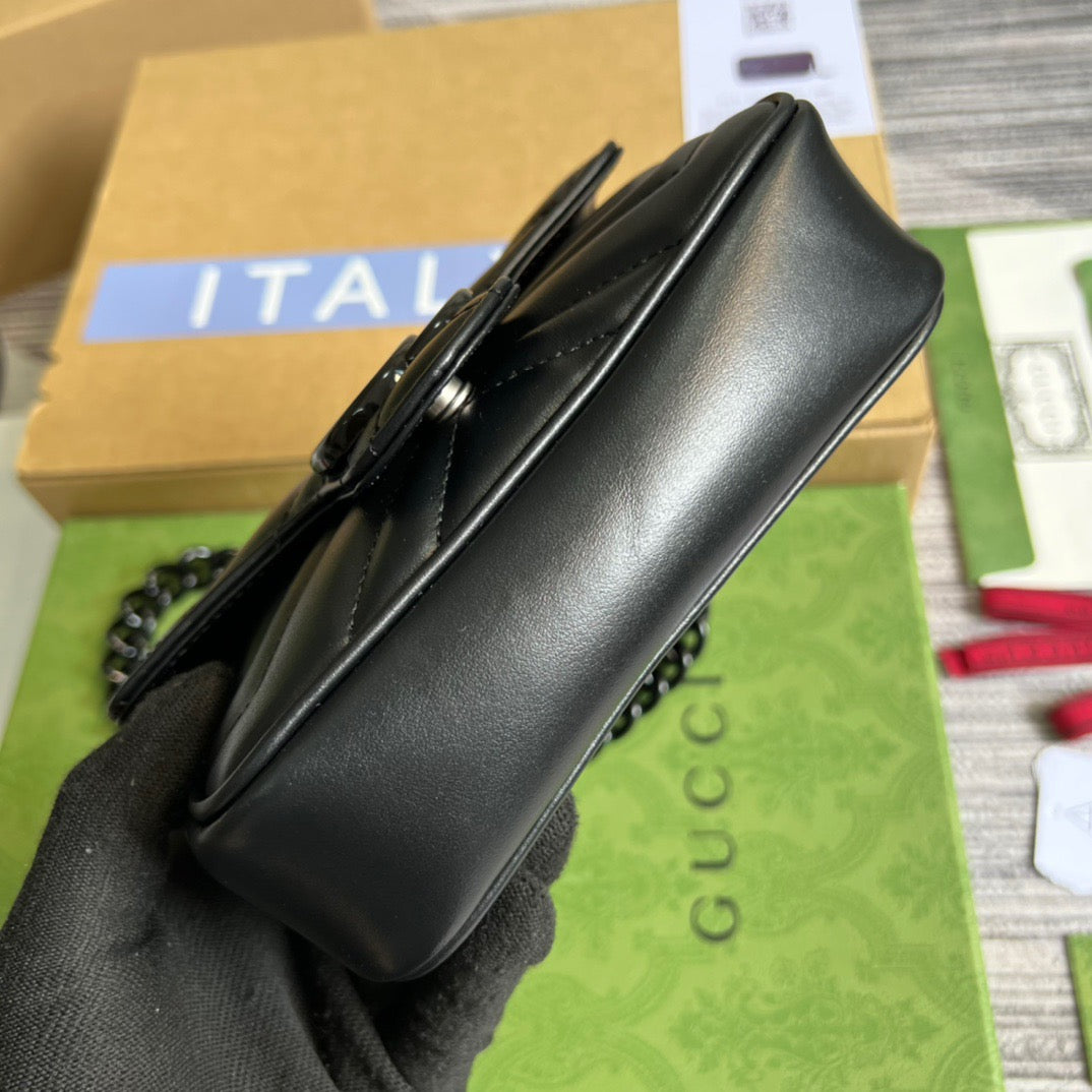 gg Marmont Super Mini Bag Black For Women, Women’s Bags 6.2in/17cm gg