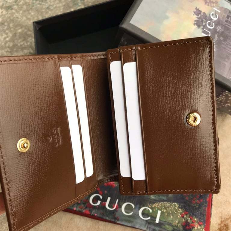 GG HORSEBIT 1955 CARD CASE WALLET 11CM BROWN 621887 92TCG 8563